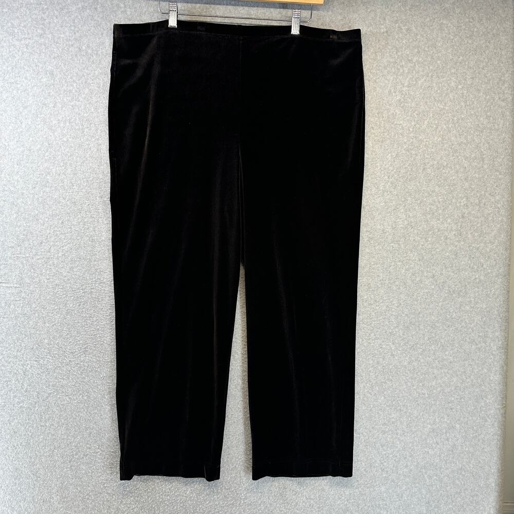 Chico's Basic Velvet Pants Womens Size 3 Reg Brown Pull On Elastic Waist